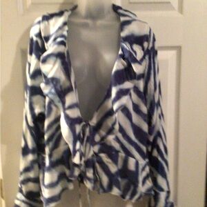 Blue and White Zebra Print Jacket
